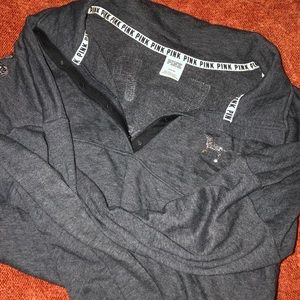 Pink/VS Quarter Zip Sweater